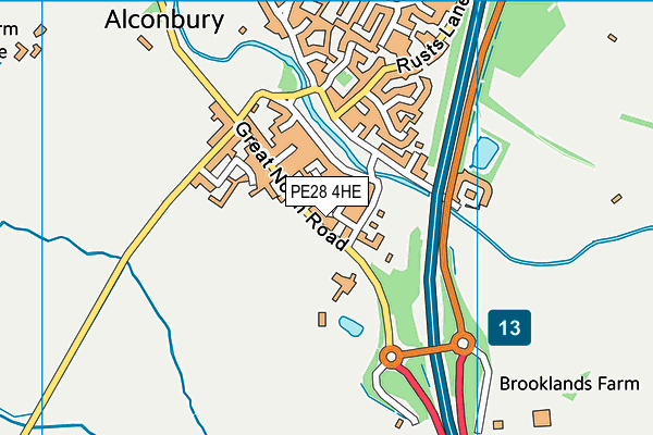 PE28 4HE map - OS VectorMap District (Ordnance Survey)