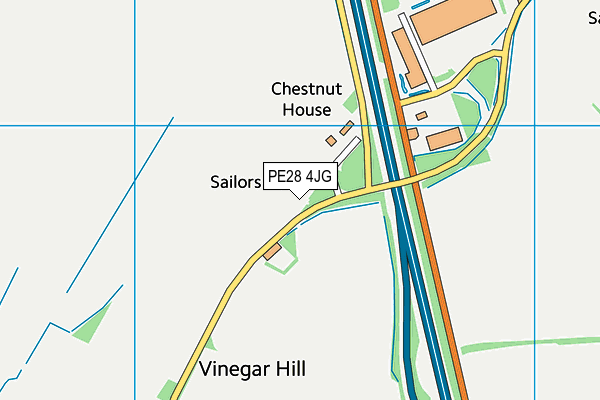 PE28 4JG map - OS VectorMap District (Ordnance Survey)
