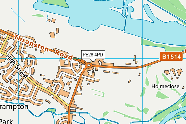 PE28 4PD map - OS VectorMap District (Ordnance Survey)