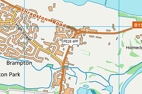 PE28 4PF map - OS VectorMap District (Ordnance Survey)