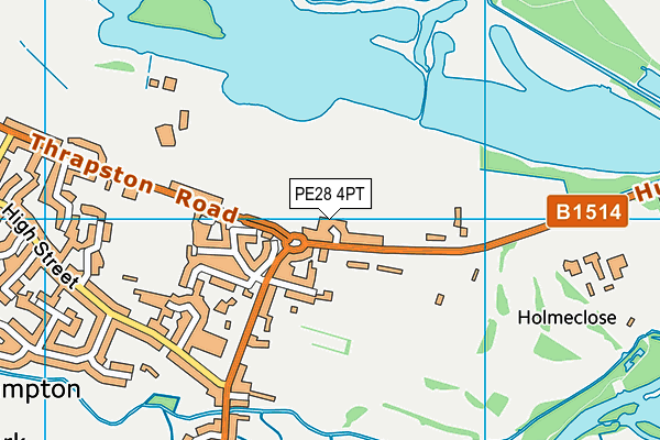 PE28 4PT map - OS VectorMap District (Ordnance Survey)