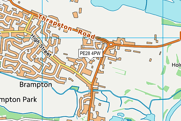 PE28 4PW map - OS VectorMap District (Ordnance Survey)