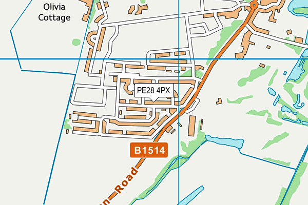 PE28 4PX map - OS VectorMap District (Ordnance Survey)