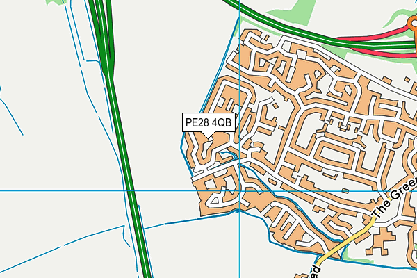 PE28 4QB map - OS VectorMap District (Ordnance Survey)