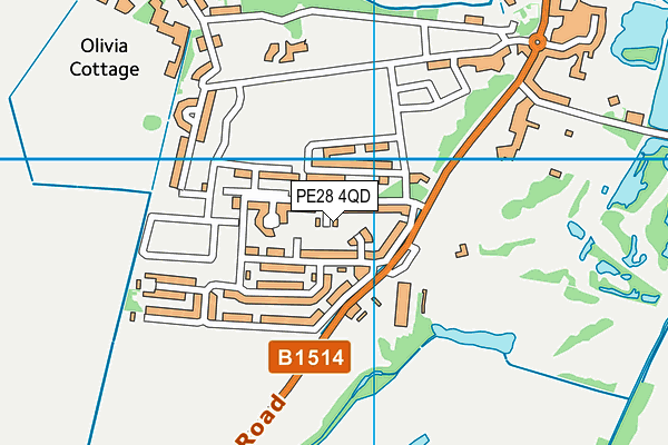 PE28 4QD map - OS VectorMap District (Ordnance Survey)