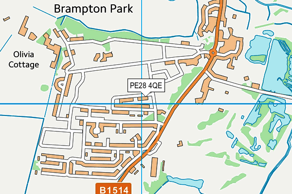 PE28 4QE map - OS VectorMap District (Ordnance Survey)