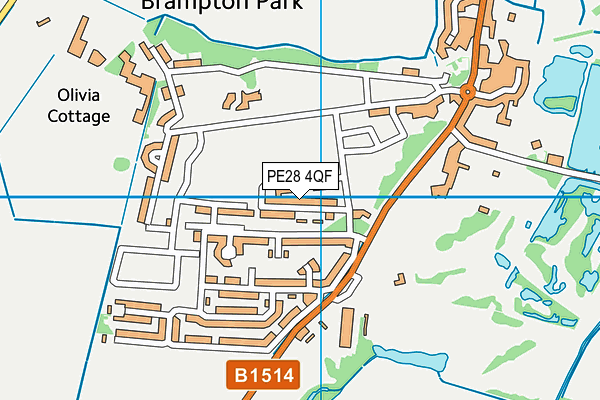 PE28 4QF map - OS VectorMap District (Ordnance Survey)