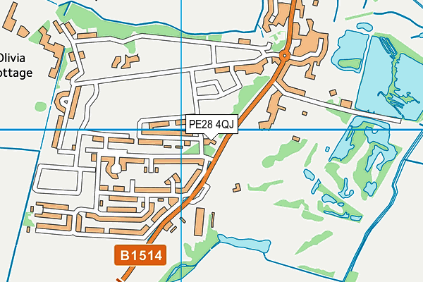 PE28 4QJ map - OS VectorMap District (Ordnance Survey)