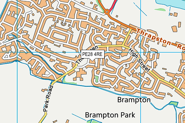 PE28 4RE map - OS VectorMap District (Ordnance Survey)