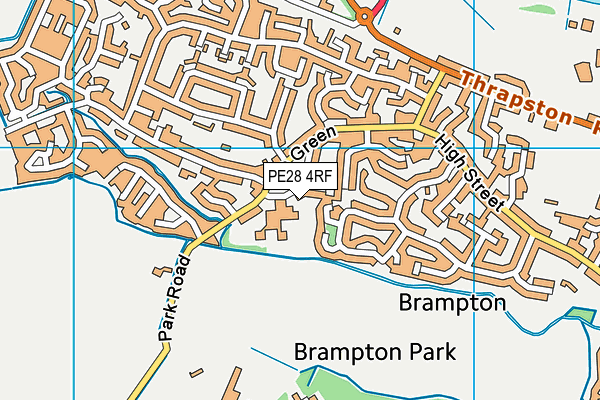 Brampton Village Primary School map (PE28 4RF) - OS VectorMap District (Ordnance Survey)