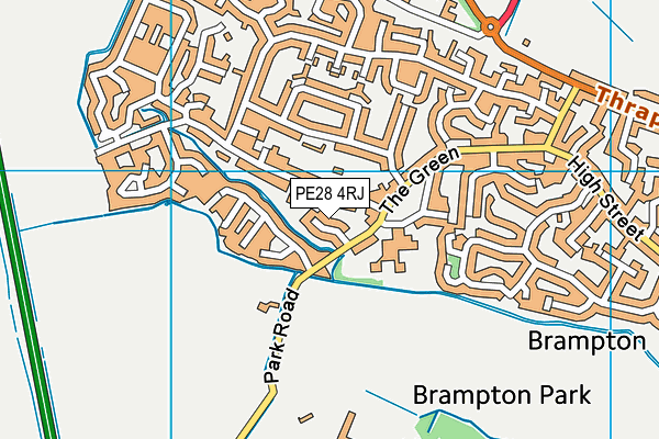 PE28 4RJ map - OS VectorMap District (Ordnance Survey)