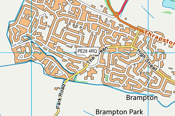 PE28 4RQ map - OS VectorMap District (Ordnance Survey)