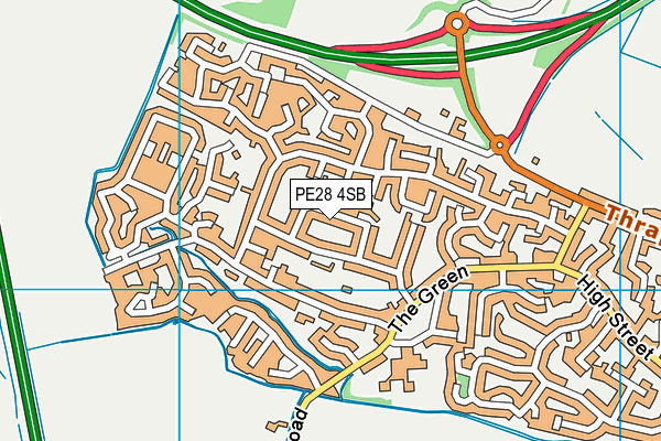 PE28 4SB map - OS VectorMap District (Ordnance Survey)