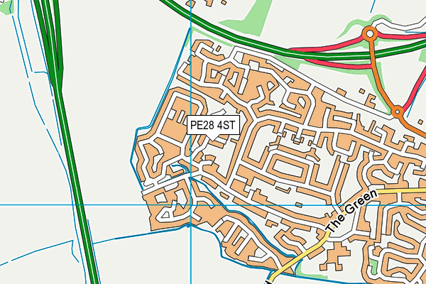PE28 4ST map - OS VectorMap District (Ordnance Survey)