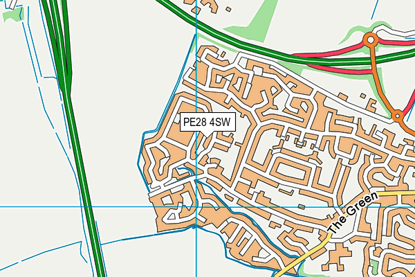 PE28 4SW map - OS VectorMap District (Ordnance Survey)