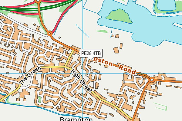 PE28 4TB map - OS VectorMap District (Ordnance Survey)