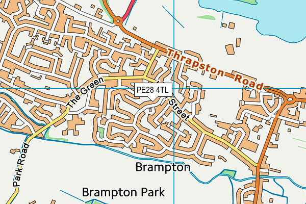 PE28 4TL map - OS VectorMap District (Ordnance Survey)