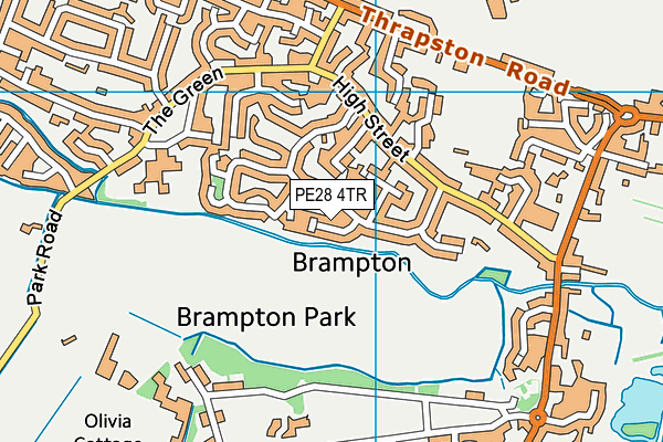 PE28 4TR map - OS VectorMap District (Ordnance Survey)