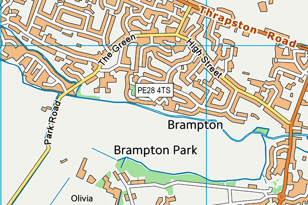 PE28 4TS map - OS VectorMap District (Ordnance Survey)