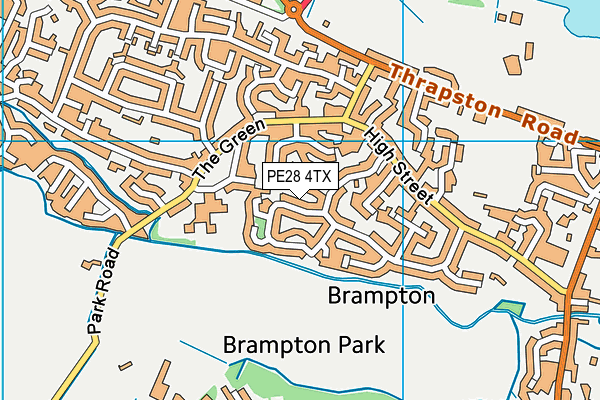 PE28 4TX map - OS VectorMap District (Ordnance Survey)