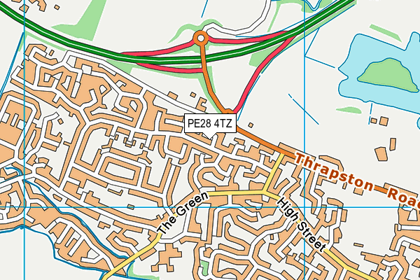 PE28 4TZ map - OS VectorMap District (Ordnance Survey)