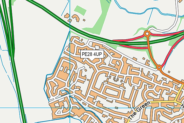 PE28 4UP map - OS VectorMap District (Ordnance Survey)