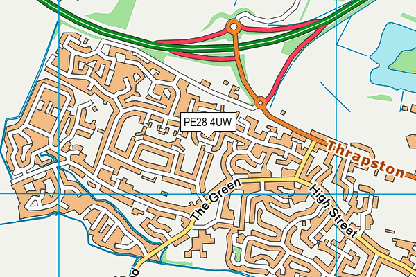 PE28 4UW map - OS VectorMap District (Ordnance Survey)