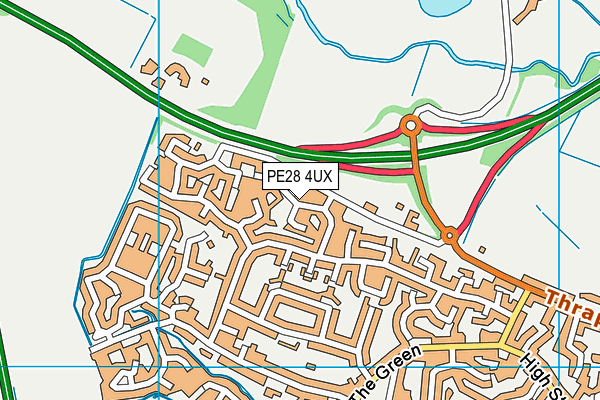 PE28 4UX map - OS VectorMap District (Ordnance Survey)