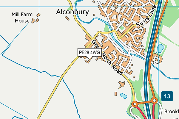 PE28 4WG map - OS VectorMap District (Ordnance Survey)