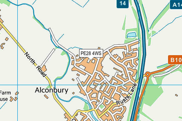 PE28 4WS map - OS VectorMap District (Ordnance Survey)