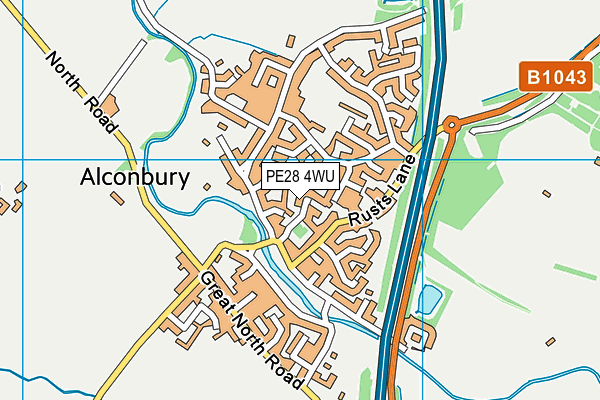PE28 4WU map - OS VectorMap District (Ordnance Survey)