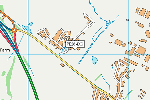 PE28 4XG map - OS VectorMap District (Ordnance Survey)