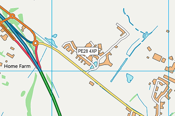 PE28 4XP map - OS VectorMap District (Ordnance Survey)