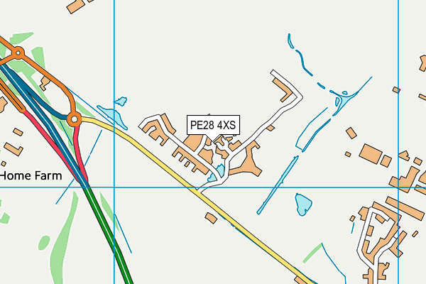 PE28 4XS map - OS VectorMap District (Ordnance Survey)