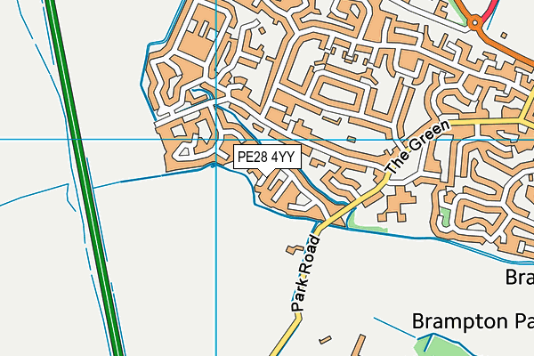 PE28 4YY map - OS VectorMap District (Ordnance Survey)