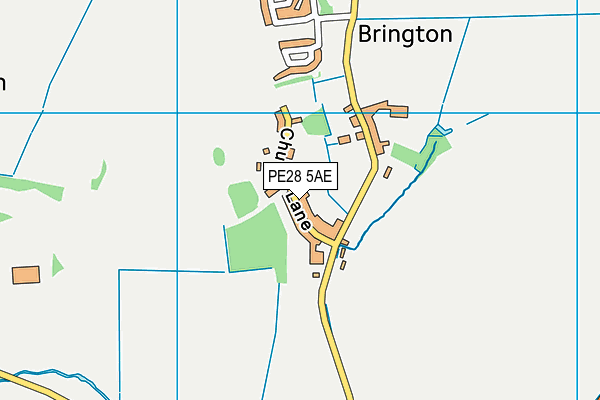 Brington CofE Primary School map (PE28 5AE) - OS VectorMap District (Ordnance Survey)