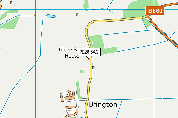 PE28 5AG map - OS VectorMap District (Ordnance Survey)