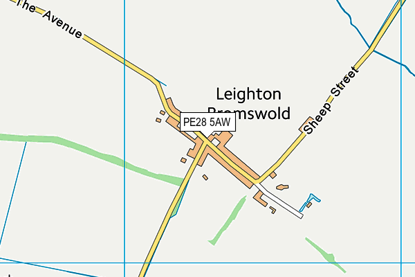 Leighton Playing Field map (PE28 5AW) - OS VectorMap District (Ordnance Survey)