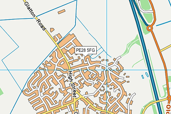 PE28 5FG map - OS VectorMap District (Ordnance Survey)