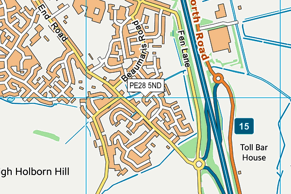 PE28 5ND map - OS VectorMap District (Ordnance Survey)