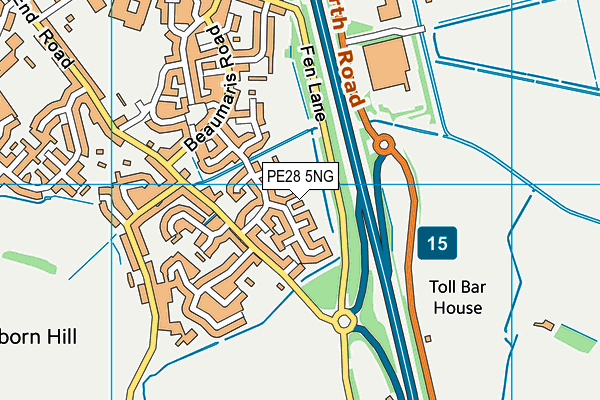 PE28 5NG map - OS VectorMap District (Ordnance Survey)