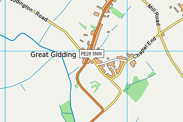 PE28 5NW map - OS VectorMap District (Ordnance Survey)