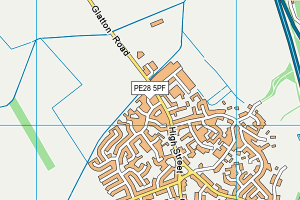 PE28 5PF map - OS VectorMap District (Ordnance Survey)
