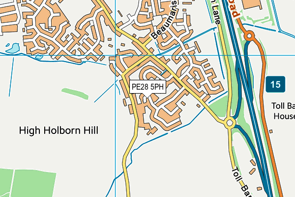 PE28 5PH map - OS VectorMap District (Ordnance Survey)