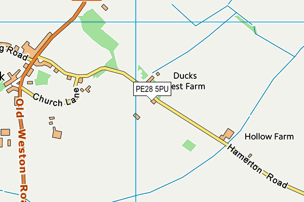 PE28 5PU map - OS VectorMap District (Ordnance Survey)