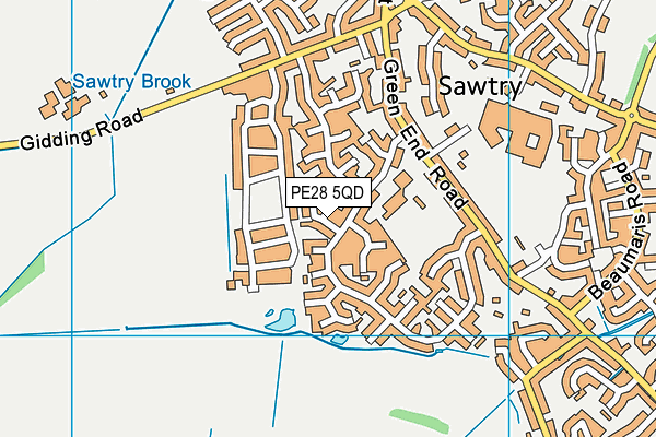 PE28 5QD map - OS VectorMap District (Ordnance Survey)