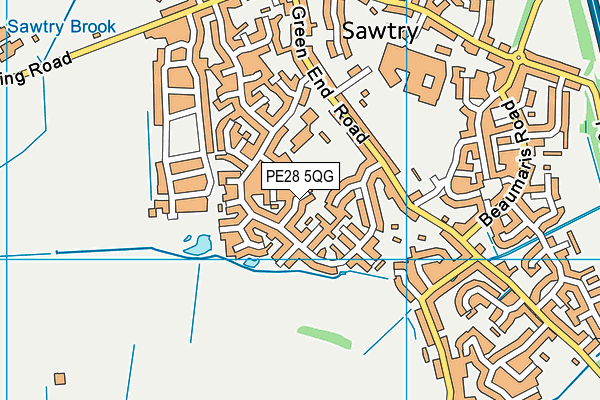 PE28 5QG map - OS VectorMap District (Ordnance Survey)
