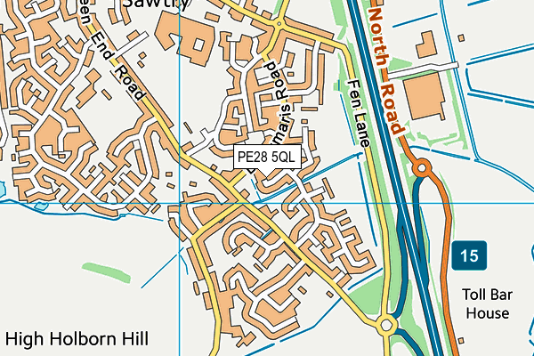 PE28 5QL map - OS VectorMap District (Ordnance Survey)