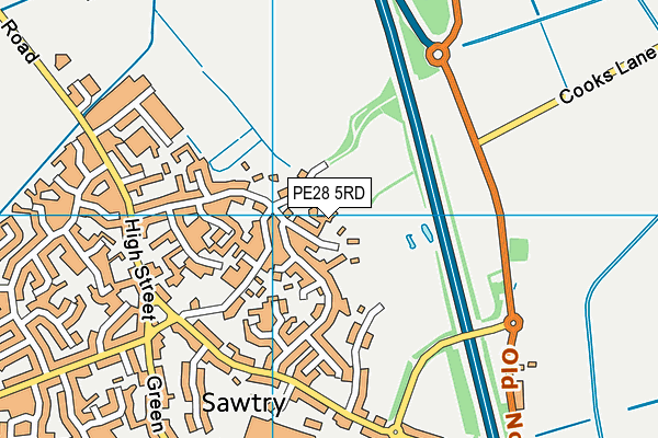 PE28 5RD map - OS VectorMap District (Ordnance Survey)