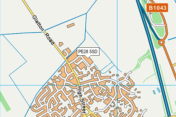 PE28 5SD map - OS VectorMap District (Ordnance Survey)